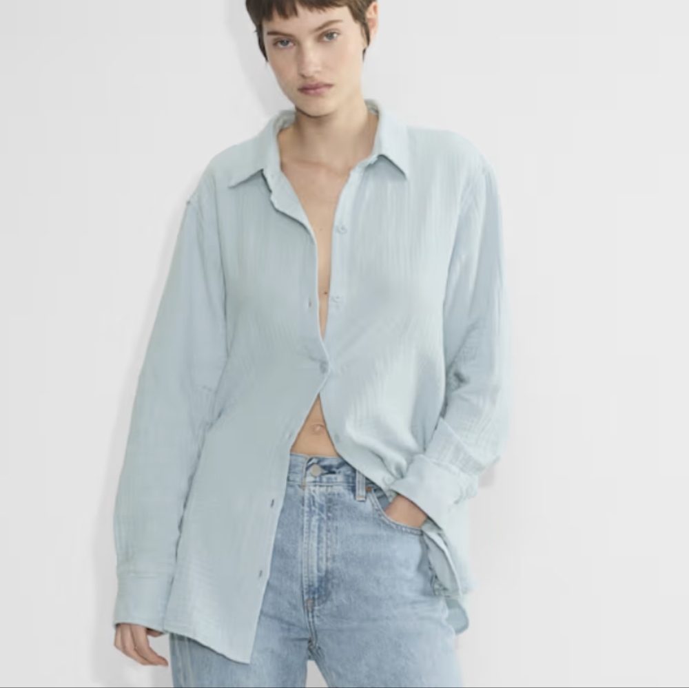 Aritzia Little Moon Sail Shirt Blue Xs